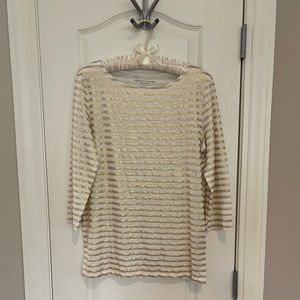 Majestic, Filatures Deluxe Teeshirt.  Metallic gold and white .